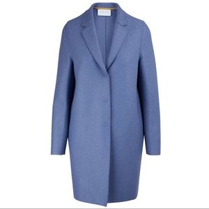Harris Wharf London Blue Wool Cocoon Coat | 38 IT